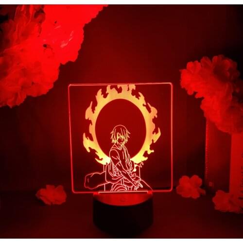 Manga Fire Force Character Benimaru Shinmon 3D Anime Light LED Figure Lighting Art Decoration Otaku Bedroom Indoor Lights