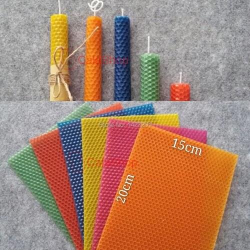 6 Pcs / Pcs 20cm x 15cm Natural Bee Wax Hand Roll Mini Candle Healthy Environmentally Candle Home Decoration Creative Gift