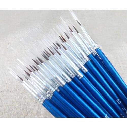 10 Pcs/set Professional Paint Brush Set Sable Hair Detail Acrylic Nail Brushes for Water Color Paint
