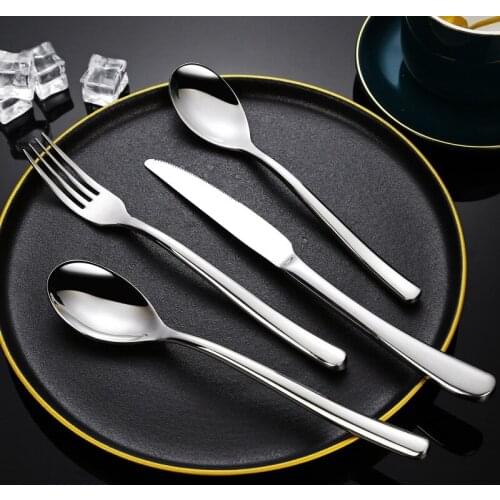 Stainless Steel Cutlery Cutlery Set Titanium Plated Mirror Polished Coffee Spoon Western Steak Cutlery Gift