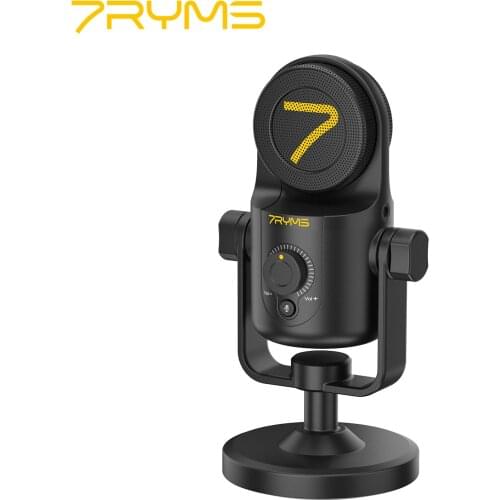 7RYMS SR-USB MINI Desktop Condenser USB Microphone Mic Cardioid Pickup Low Noise Built-in Pop Filter with 3.5mm Headphone