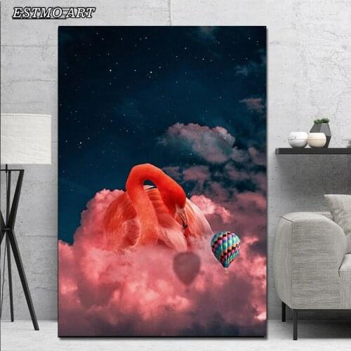 Abstract art poster Flamingo Canvas Painting HD Animal picture custom print Nordic Room Decoration Wall Modern art painting