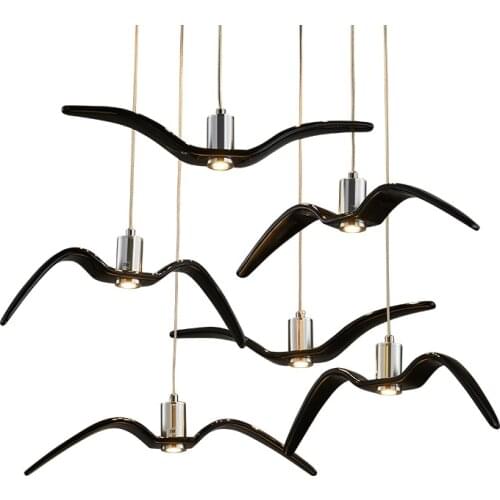 New Resin Brokis Pendant Lamp For Living Room Night Birds Silhouette Sky Freedom Bird Seagull Indoor Lighting Decor