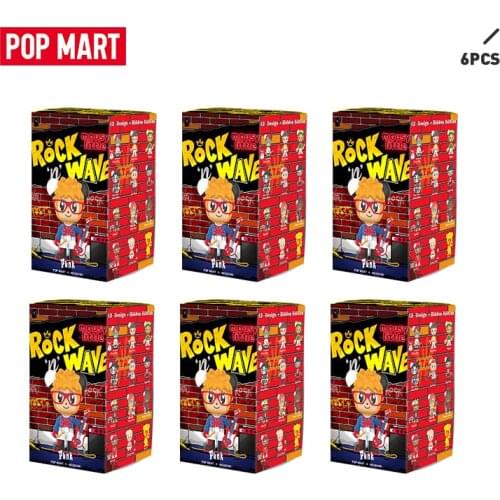 POP MART 6PCS Stayreal Mousy little Rock'n Wave Series art figures Binary Action Figure Birthday Gift Kid Toy animal figures
