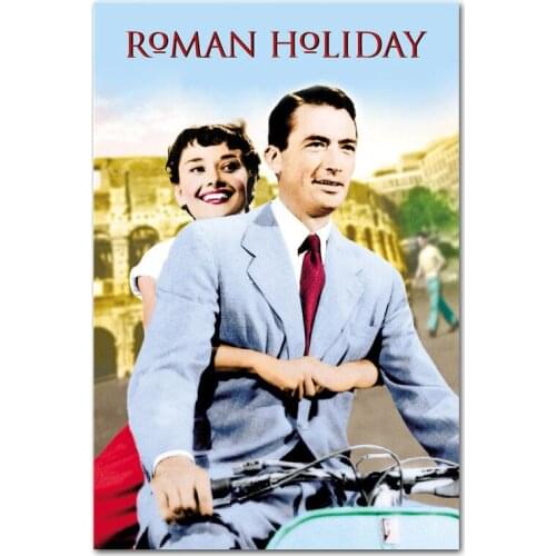 Classic Movie Posters Roman Holiday Silk Art Prints Retro Fabric Cloth Picture Home Bedroom Decoration Hepburn Painting