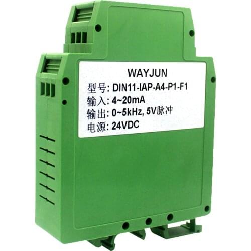 WAYJUN DIN11 4-20mA or 0-10V to 0-10KHz Frequency Signal Isolated Converter Transmitter 0-5V to 0-5KHz 0-1KHz current voltage