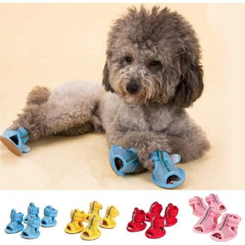 Breathable Mesh Puppy Sandals Naughty Pet Dog Summer Go Out Scorching Ground Scald-proof Feet Protector Shoes