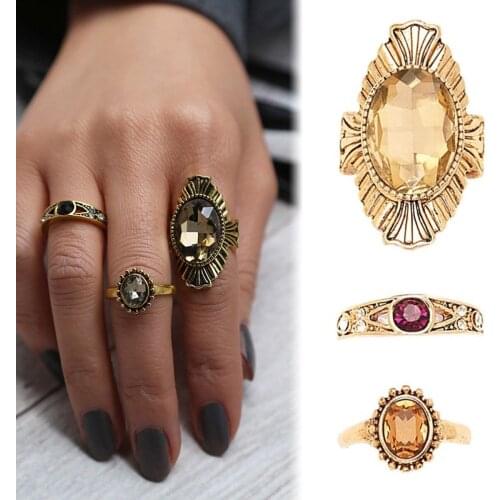 Bohemia Female Midi Ring Set Fashion Vintage Knuckle Finger Rings Trendy Punk Flower Jewelry Gift for Girls Geometric Ring
