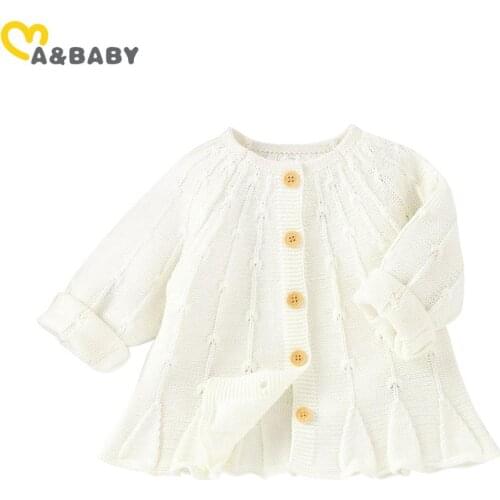 Ma&Baby 0-24M Newborn Infant Baby Girl Knitted Coats Autumn Winter Long Sleeve Tops Warm Jackets