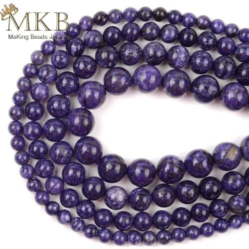 Charoite Purple Quartz Natural Gem Stone Round Beads For Jewelry Making 6/8/10/12mm Smooth Spacer Loose Beads Diy Bracelet 15"