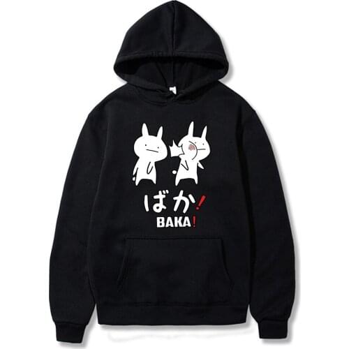 Baka Rabbit Slap Hoodies Japanese Cute Sweatshirt Pullover Hoodie