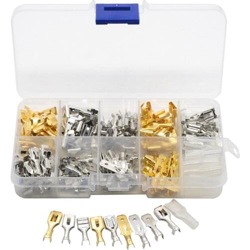 150pcs 6.3MM Male Female Car Spade Connector Splice Crimp Wire Terminals for Motorcycle Bike Car