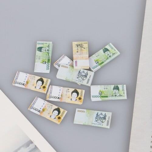 5pcs 1:12 Dollhouse Miniature Won Simulation Banknote Fake Mini Dollhouse Korean Won DIY Decor Accessories
