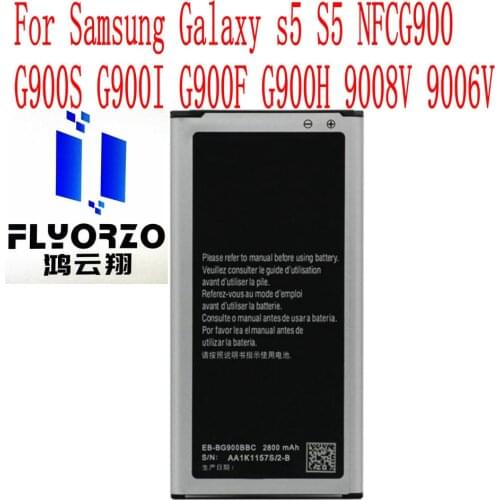 New High Quality 2800mAh EB-BG900BBC Battery For Samsung Galaxy s5 S5 NFCG900 G900S G900I G900F G900H 9008V 9006V Mobile Phone