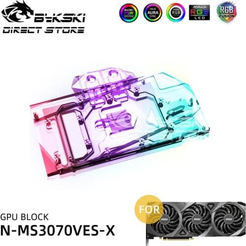 Bykski Copper GPU Water Block For MSI GeForce RTX3070 VENTUS 3X 8G OC Full Coverage A-RGB VGA Block Liquid Cooling N-MS3070VES-X