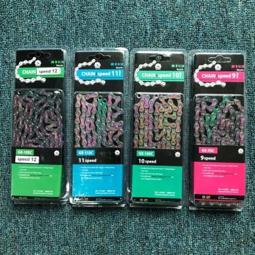 Mountain road bike colorful chain 9/10/11/12 speed plating colorful chain
