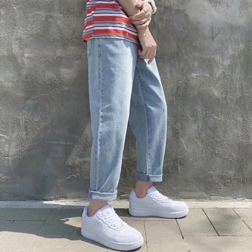 Jeans WomenS Straight Cropped Pants Long Pockets Loose Fall MenS Fashion Oversized Ulzzang Harajuku Chic Jeans BF