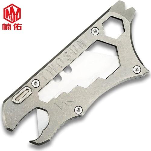 EDC Equipage With Titanium Alloy Utility Knife Paper Cutter Multifunctional Tool Portable Crowbar Bottle Opener