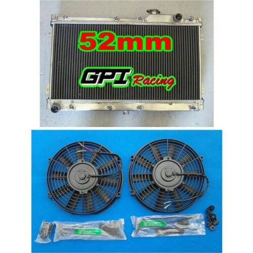 GPI ALUMINUM RADIATOR + FANS for VW for GOLF GTI/BORA MK4 IV,AUDI A3/TT,SEAT LEON/TOLEDO,1.8T