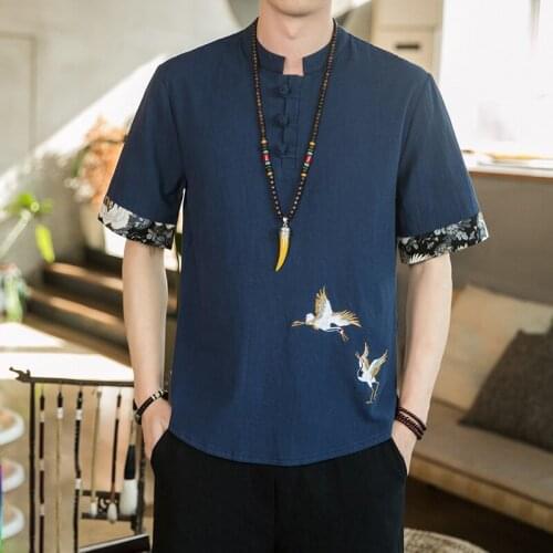 Kimono Japanese Men Short Sleeve Shirt T-shirt Embroidered Japan Harajuku Trouser Asian Male Yukata Haori Cardigan Costume