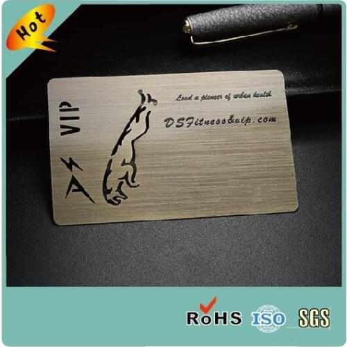 China manufacture custom logo engraved bronze color brushed stainless steel metal business card