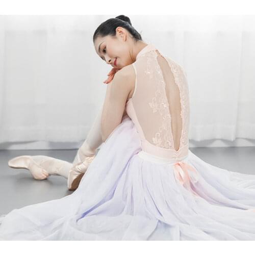 Stand-up Collar Lace Embroidery Bodysuit Ballet Clothes Adult Ballet Leotards for Girls Clothes for Wowen Gymnastics Leotards