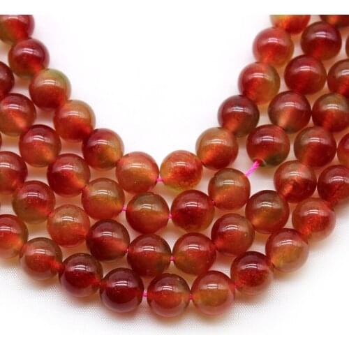 Natural Red Chalcedony Watermelon Stone Round Loose Spacer Beads for Jewelry Making DIY Bracelet Necklace Pick Size 6/8/10mm