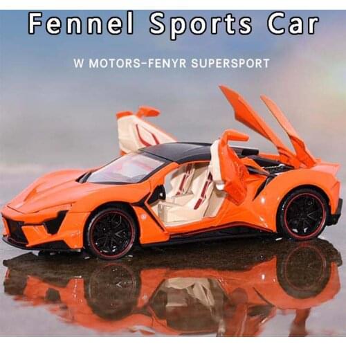 1:24 Laikenfenier Alloy Car Model Sound And Light Pull Back Sports Car Boy Toy Car Decoration Simulation Car Model Collection