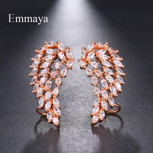 Emmaya Brand Fashion Luxury AAA Cubic Zircon Multicolor Wing Shape Earrings for Women Wedding Birthday Jewelry Party Gift