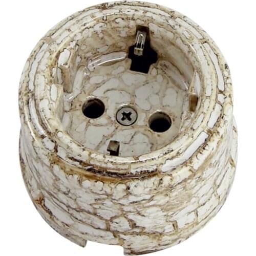 Marble Vintage Porcelain Wall Socket Surface Mounted Germany Socket