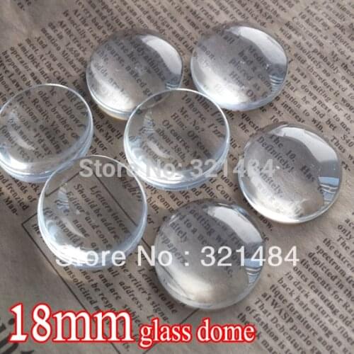 Bulk 500piece/lot 18mm flatback round clear glass cabochon tray pendant cover glass dome tile seals