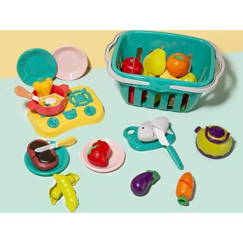 Plastic Kitchen Play House Toy Set Cut Fruit and Vegetable Food Simulation Toy Baby Educational Puzzle Toys Girl Gifts