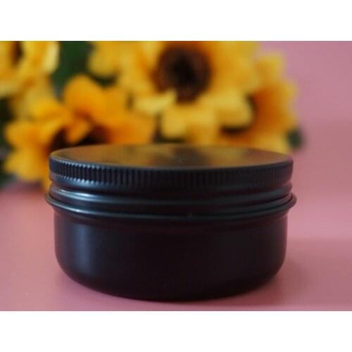 50g 56*27mm Portable Empty Round Aluminum Box Metal Tin Cans 50ml Cosmetic Cream Jar Black Containers DIY Jar Tea Aluminum Pot