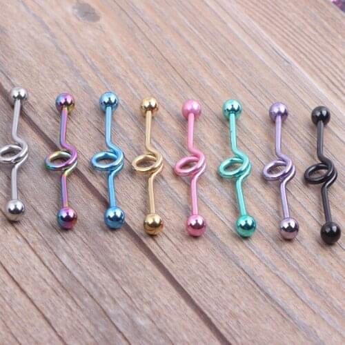 Industrial Barbell Coil 14 Gauge Cartilage Earring Jewelry Ear Unique Sexy Gift 8 color 80pcs piercing body