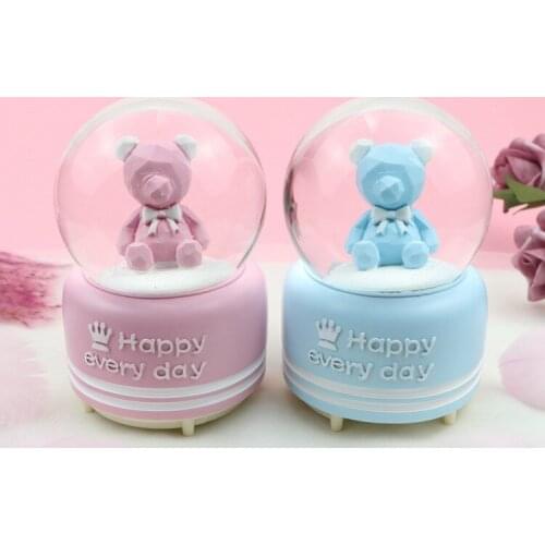 Pink Cute Music Box Sister Snowflake Glass Daughter Music Boxes Wife Gift Electronic Type Boite Musique Present Box EH60MB