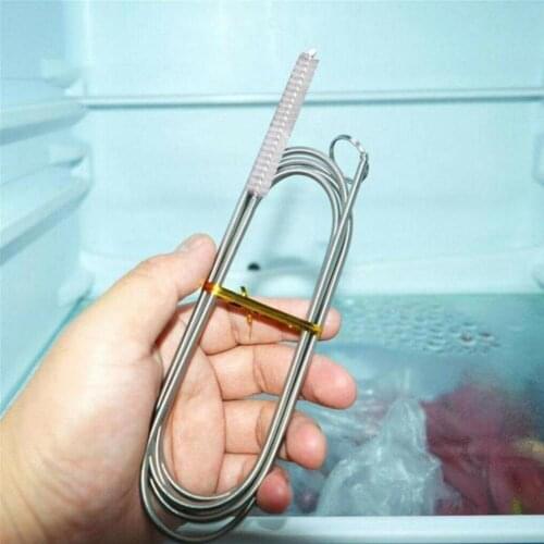 100cm Long Flexible Refrigerator Scrub Brush Water Tube Dredging Cleaning Tool 201 Stainless Steel kitchen Cleaning Tools Brush