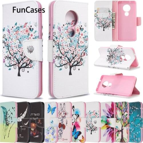 Plum Blossom Phone Etui Cases For phone case Nokia 7.2 PU Leather Phone Case sFor Cove Nokia telefoon 6.2 7.1 Mobile cover