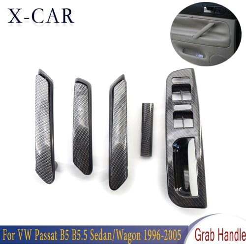 X-CAR Car Master Window Switch Control Panel + 3 Interior Door Grab Handle Set For VW Passat B5 B5.5 Sedan/Wagon 1996-2005
