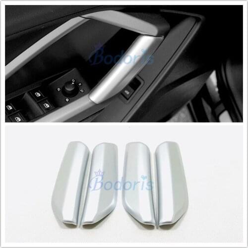 Interior Silver Color Door Holder Trim Grab Handle Cover Protector Panel Chrome Auto Care For AUDI Q3 2019 Accessories