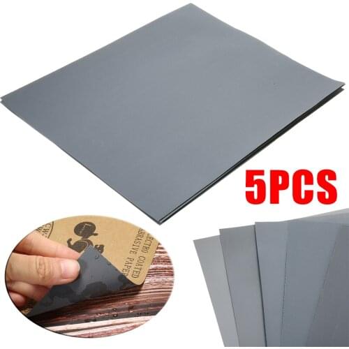 5Pcs Waterproof Sand Papers Wet and Dry Sand Paper Mixed Assorted Grit 2000 2500 3000 5000 7000 for Car Paint Varnish Filler
