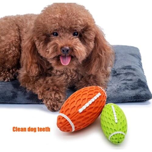 1pcs Pet Dog Rugby Toy Puppy Interactive Toy Ball Training Toy Dog Chew Toys Tooth Cleaning Treat Rubber Rugby Ball Pet Supplies