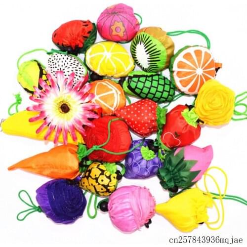 500pcs Fruit Foldable Shopping Bags Folding Grocery Bag Storage Handbag Reusable Large Capacity Gift Bags
