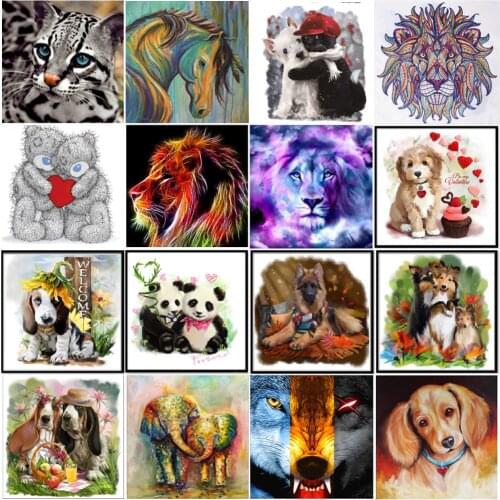 5D diamond painting full diamond animal series DIY handmade round diamond mosaic embroidery home decorations new year gift