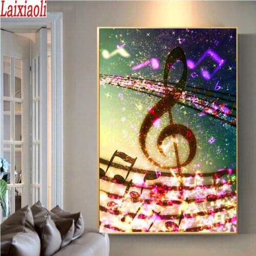 5d diamond painting music text icon full square round drill music symbol diamond drill diamond embroidery 3d hobby decoration