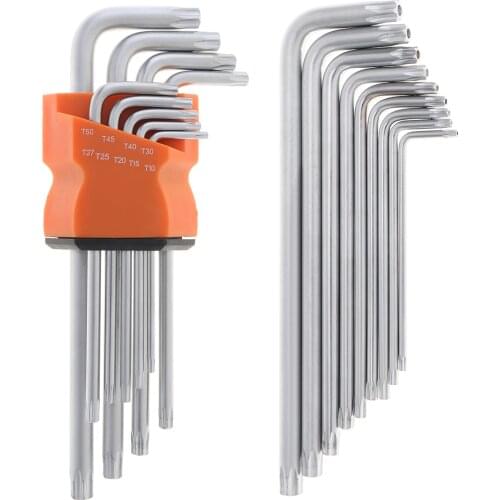9pcs Cr-V Hand Medium Length Plum Blossom Inner Hexagon Screwdriver with Star Wrench for Repairing