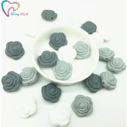 9 PCS MIX & MATCH Silicone Flower Beads,MINI Silicone Rose Flower Beads,20 MM Silicone Flowers,Silicone Rose Beads,Sensory Beads