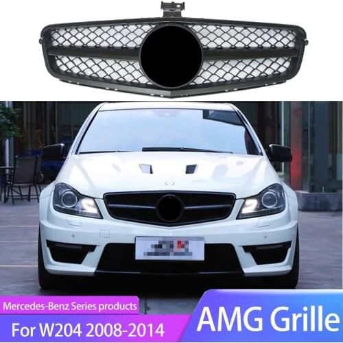 AMG C63 Style New Car Front Grill For Benz C Class W204 C180 C200 C300 C350 2008-2014 Racing Bumper Grille GT Diamond