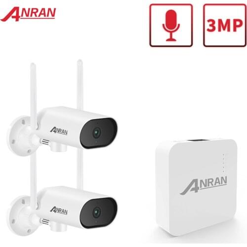 ANRAN 3MP Pan & Tilt Surveillance Camera System CCTV Video Camera Kit Wifi Mini NVR Outdoor Wireless Security Camera Set