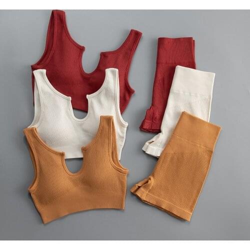 ATHVOTAR Summer Yoga Sports Womens Suit Yoga Crop Top Sexy Summer Set Woman 2 Pieces Yoga Leggings for Fitness