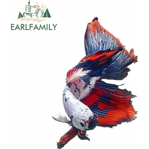 EARLFAMILY 13cm x 8.6cm For Fish Cute Cartoon Car Sticker Personality RV Truck Decal Motorcycle Windows Sunscreen Vinyl Car Wrap